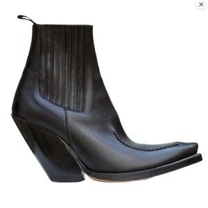 Celine Santiag Western Cowboy Ankle Boot Phoebe Philo F/W Runway 2017 Sz 38.5